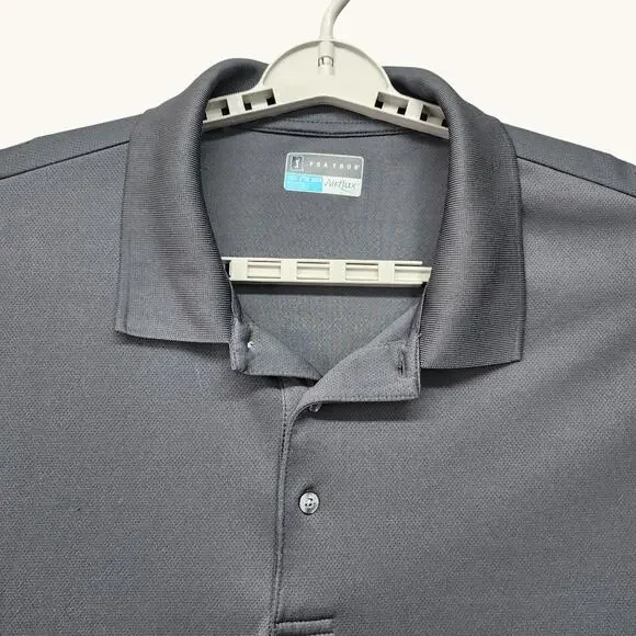 PGA Tour Golf Polo Shirt Mens 3XLT Gray Airflux Short Sleeve Stretch Performance - Picture 4 of 9